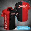 Personalized Budweiser Hawaiian Shirt Red Black Beer Lovers Gift