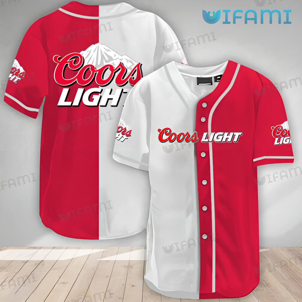 Adorable Coors Light Red And White Baseball Jersey Beer Lovers Gift