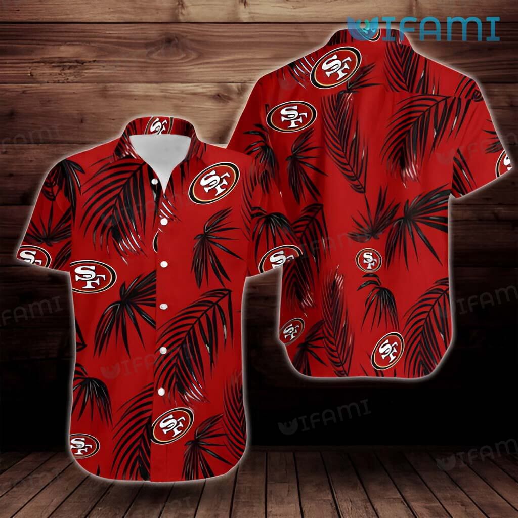 Original Red 49ers  Palm Leaves Hawaiian Shirt San Francisco 49ers Gift