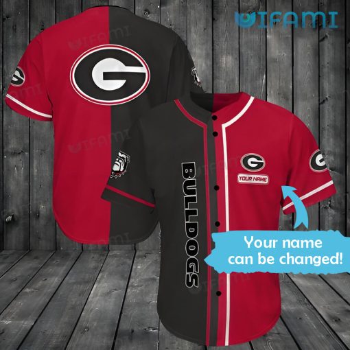 Red And Black UGA Baseball Jersey Custom Name Georgia Bulldogs Gift