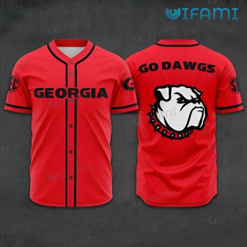 Red Georgia Bulldogs Baseball Jersey Go Dawgs UGA Gift