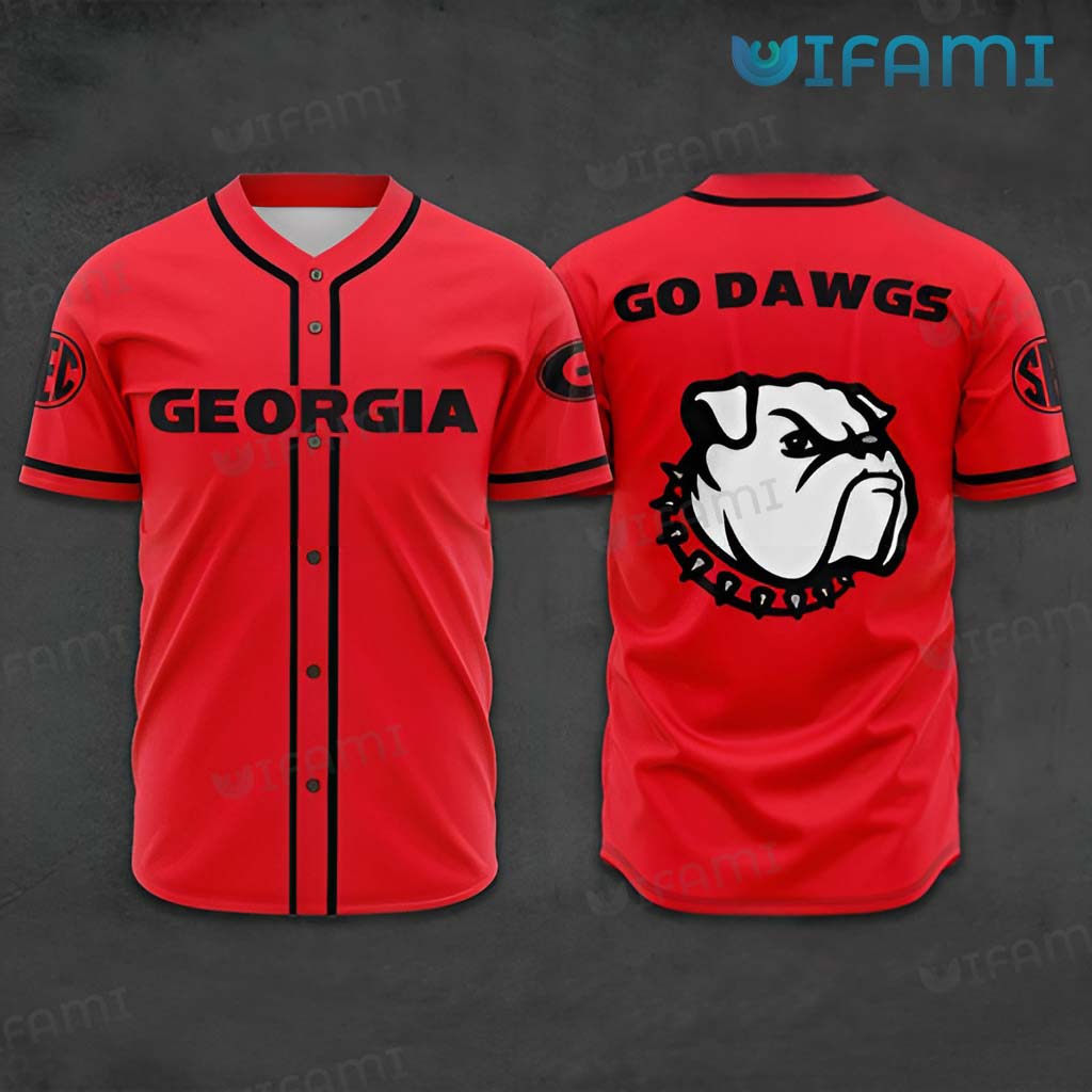 Awesome Red Georgia Bulldogs Go Dawgs Baseball Jersey UGA Gift