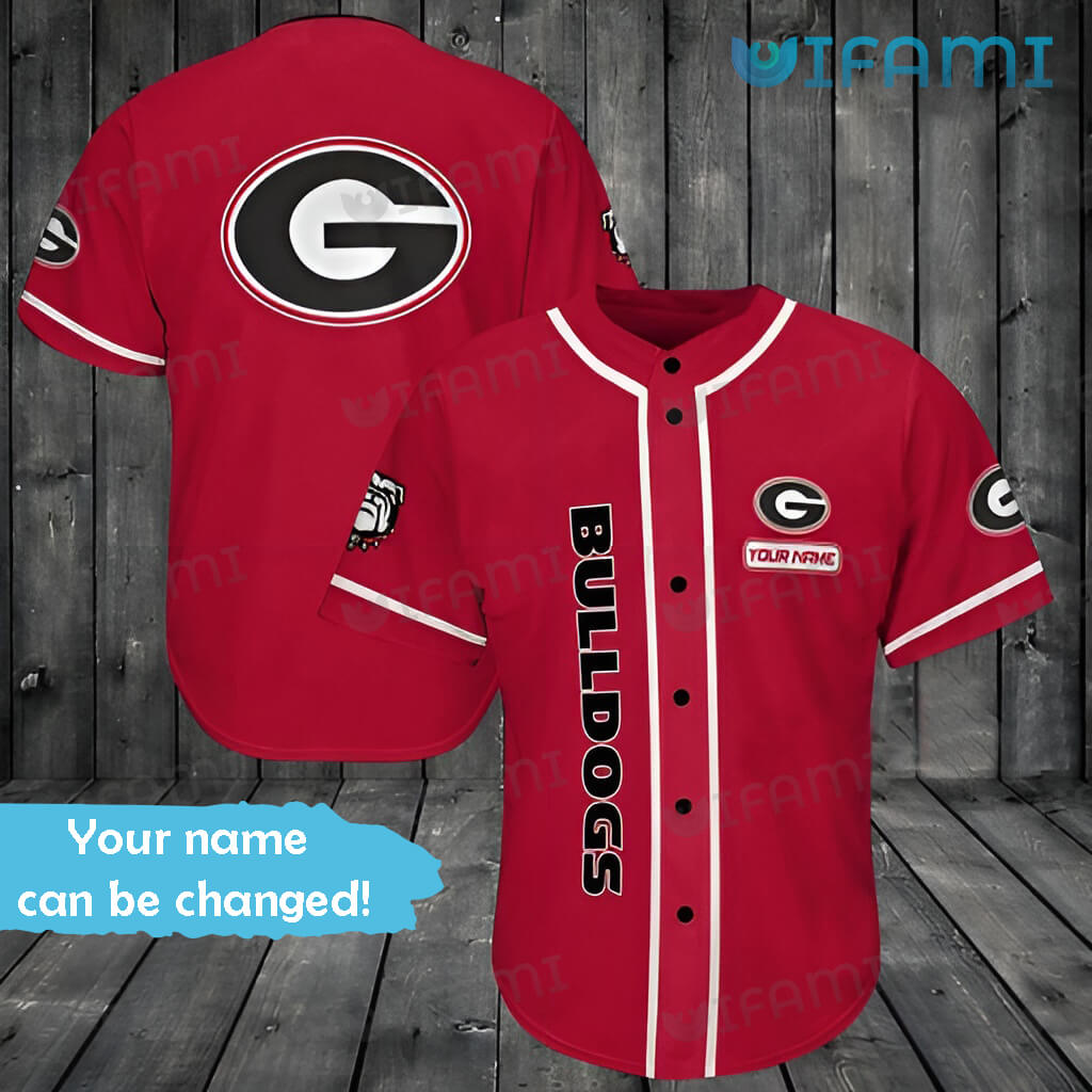 Unique Personalized Red UGA Baseball Jersey Georgia Bulldogs Gift