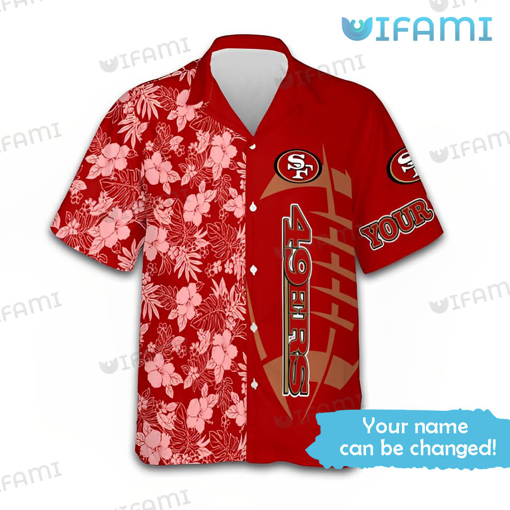 San Francisco 49ers Hawaiian Shirt Custom Name 49ers Gift