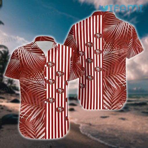San Francisco 49ers Hawaiian Shirt Palm Leaves 49ers Gift