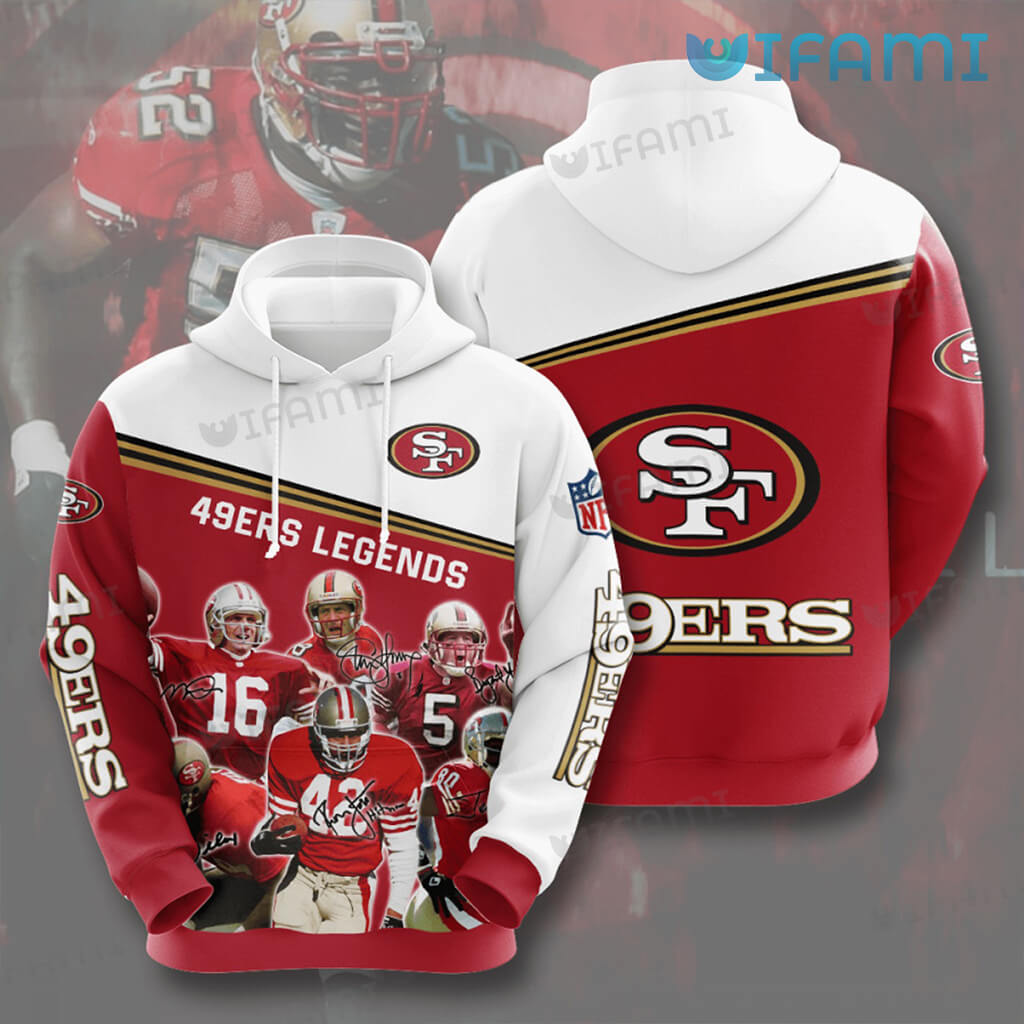 Awesome San Francisco 49ers 3D Legends Hoodie Signatures Gift