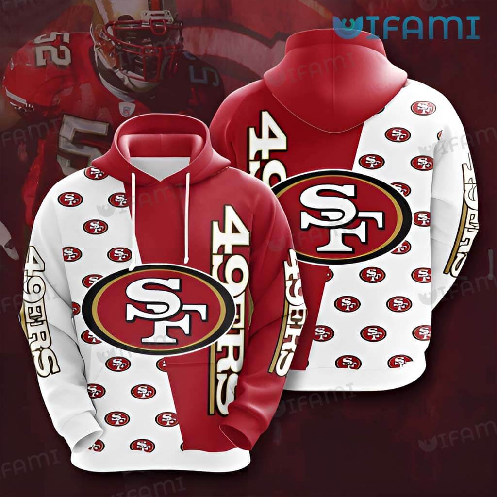 Unique San Francisco 49ers 3D Logo Pattern Hoodie 49ers Gift
