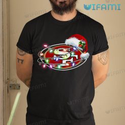 San Francisco 49ers Shirt Santa Hat Xmas Lights 49ers Gift