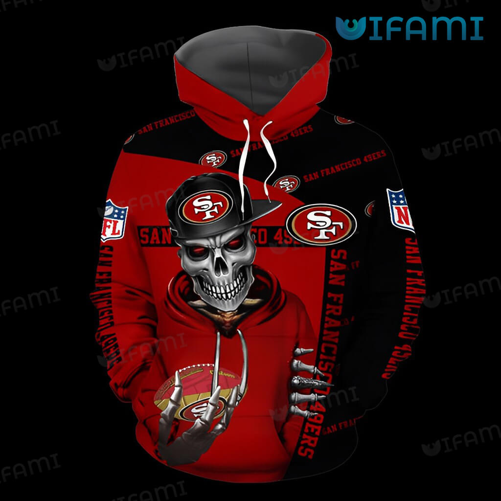 Cozy San Francisco 49ers Skull 3D Hoodie 49ers Gift