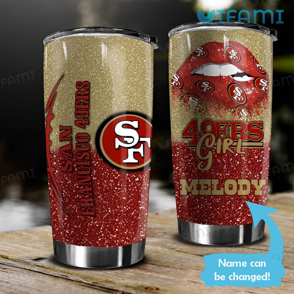 Adorable San Francisco 49ers Custom Name Tumbler 49ers Girl Lip 49ers Gift