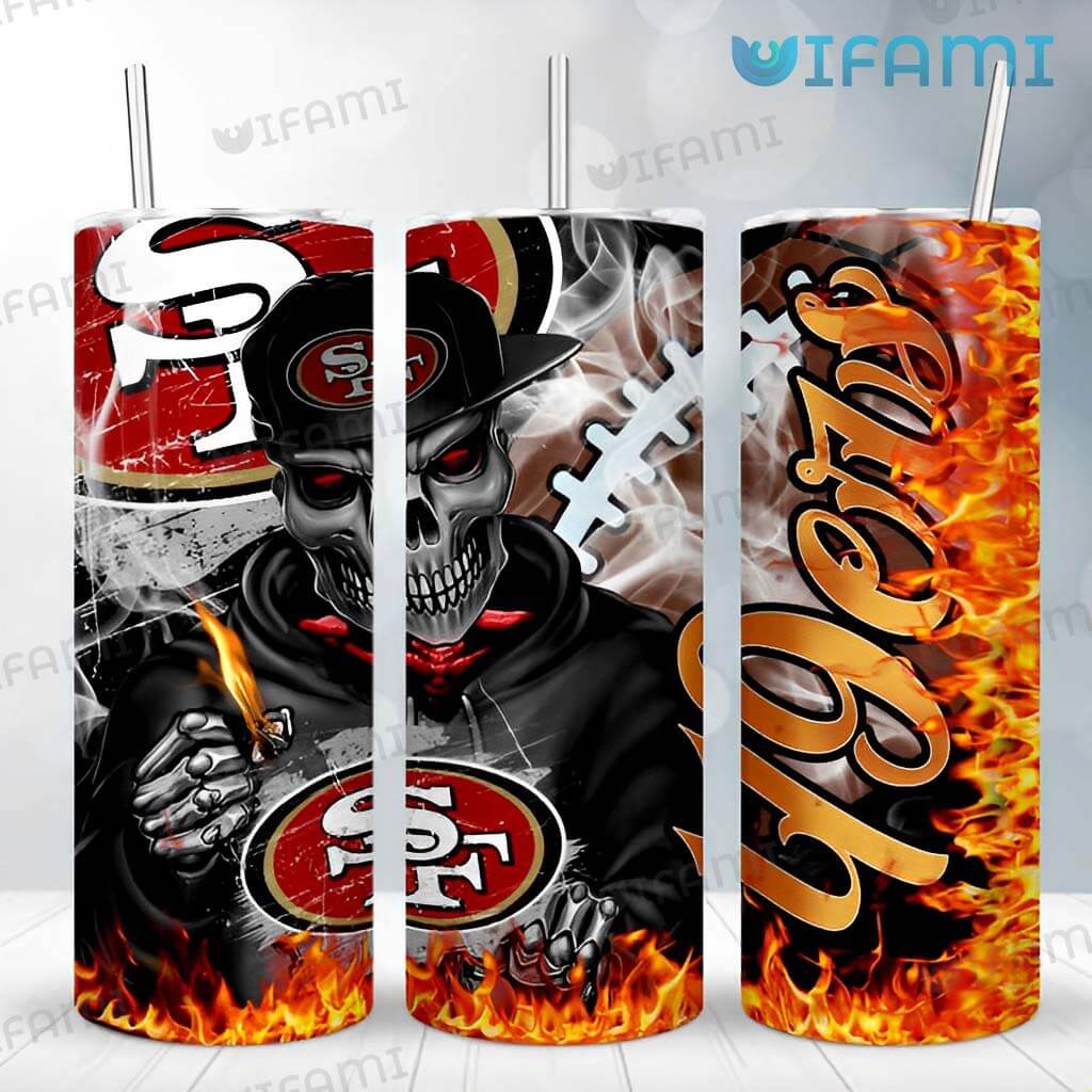 Original San Francisco 49ers Fire Skull Tumbler 49ers Gift
