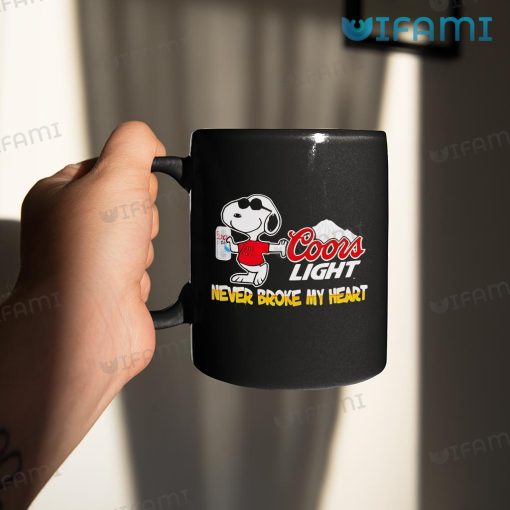 Snoopy Coors Light Mug Never Broke My Heart Beer Lovers Gift