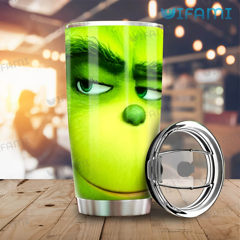 Cute The Grinch Face Tumbler Christmas Gift
