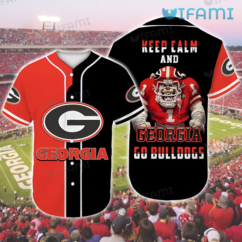 Original UGA Keep Calm And Georgia Go Baseball Jersey Bulldogs Gift