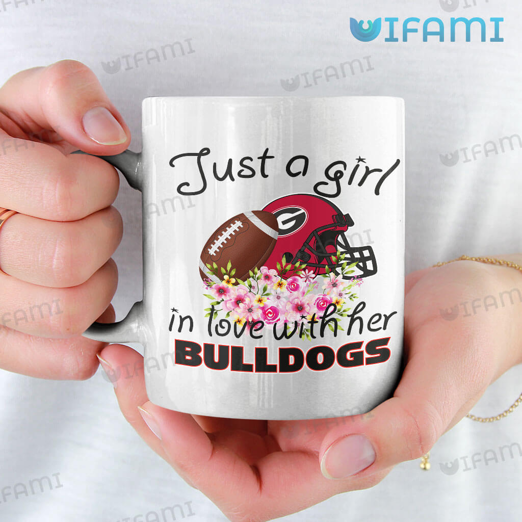 White UGA Coffee Just A Girl In Love With Her Mug Bulldogs Gift
