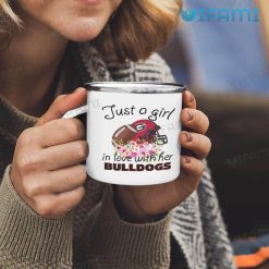 UGA Coffee Mug Just A Girl In Love With Her Bulldogs Gift Enamel Camping Mug