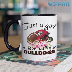 UGA Coffee Mug Just A Girl In Love With Her Bulldogs Gift Two Tone Coffee Mug