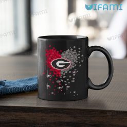 UGA Coffee Mug Logo Heart Georgia Bulldogs Gift Black Mug