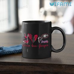 UGA Coffee Mug Peace Love Georgia Bulldogs Gift Black Mug