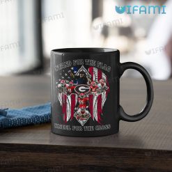UGA Coffee Mug Stand For The Flag Kneel For The Cross Georgia Bulldogs Gift Black Mug