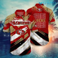 Vintage San Francisco 49ers Hawaiian Shirt Logo 49ers Present