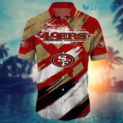 Vintage San Francisco 49ers Hawaiian Shirt Logo 49ers Present Front