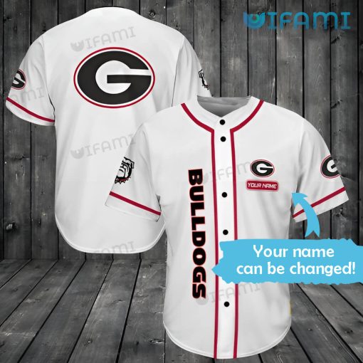 White UGA Baseball Jersey Personalized Georgia Bulldogs Gift