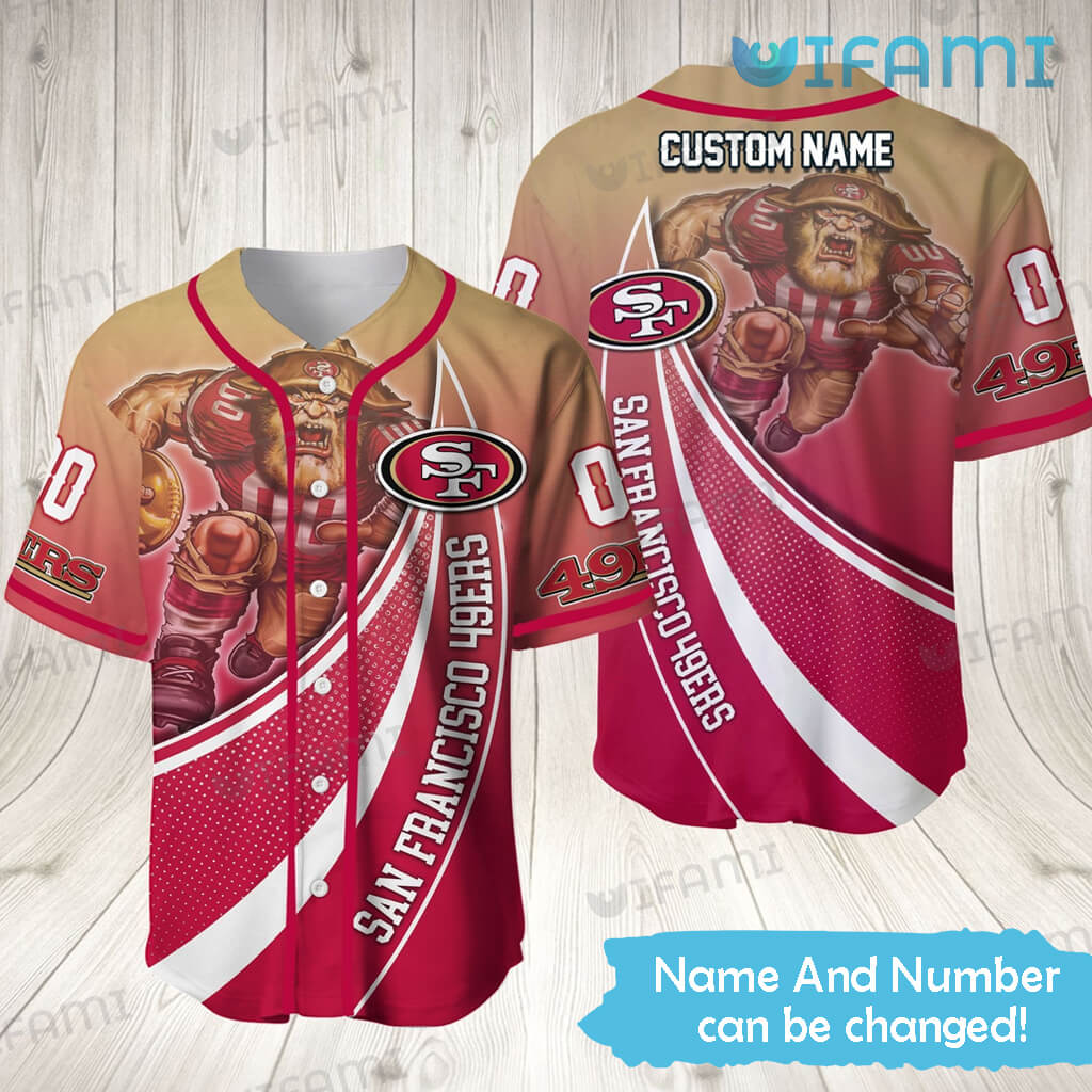 49Ers Mascot Baseball Jersey With Custom Name And Number