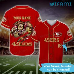 49ers Baseball Jersey Mascot Scratches Custom Name And Number San Francisco 49ers Gift