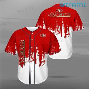 49ers Baseball Style Jersey White And Red San Francisco 49ers Gift