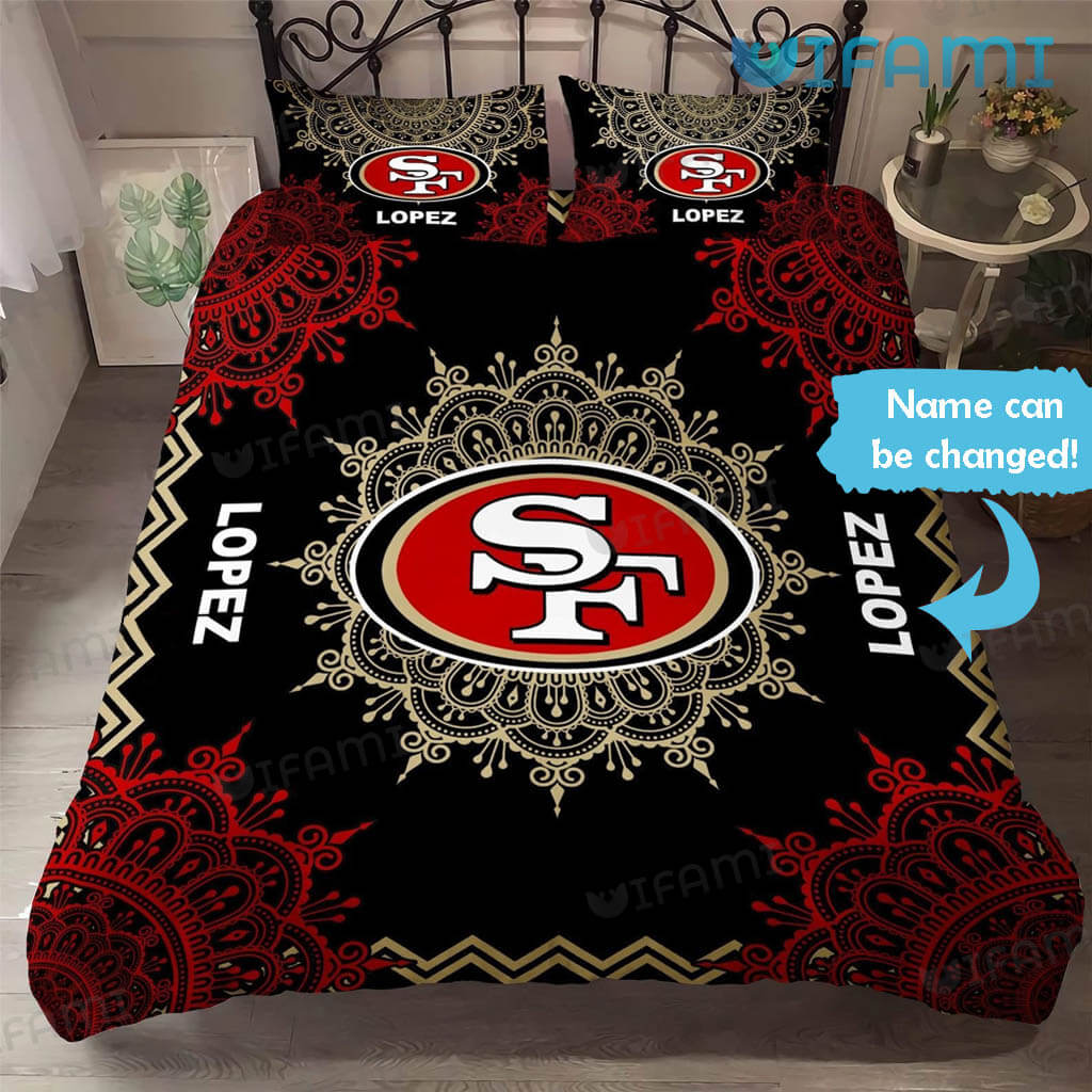49ers Bedding Set Boho Pattern Logo San Francisco 49ers Gift