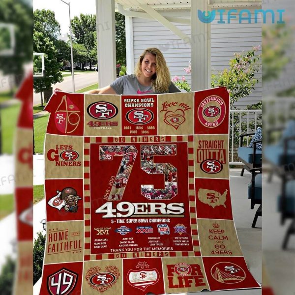 49ers Blanket 75 Years Anniversary San Francisco 49ers Gift