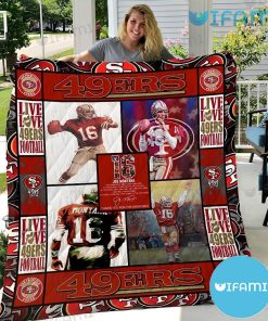 49ers Blanket Joe Montana 16 Signature San Francisco 49ers Gift