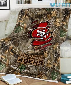 49ers Blanket Logo Scratches Dry Tree Camouflage San Francisco 49ers Present