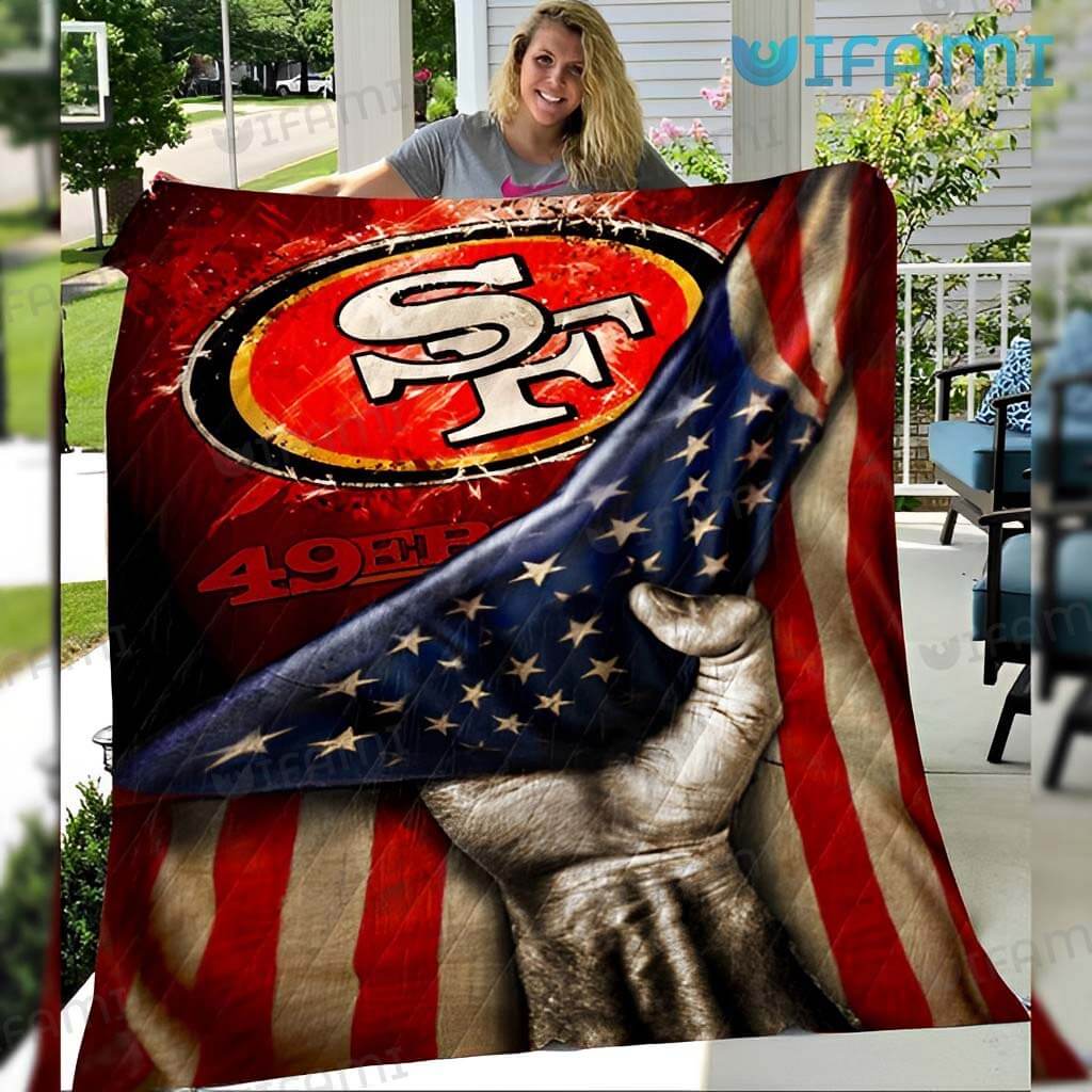 49ers Blanket USA Flag San Francisco 49ers Gift - Personalized Gifts:  Family, Sports, Occasions, Trending