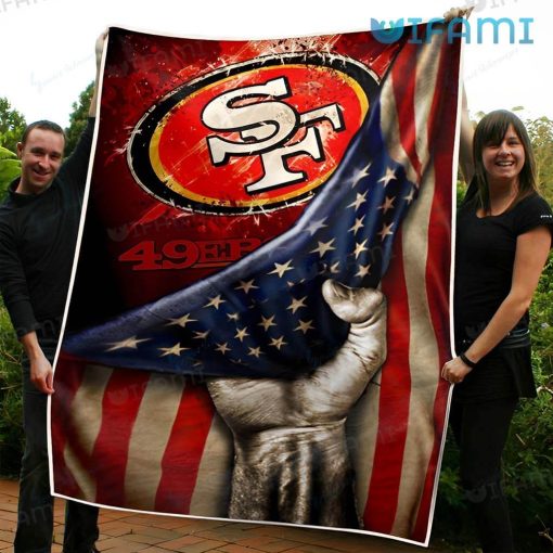 49ers Blanket USA Flag San Francisco 49ers Gift