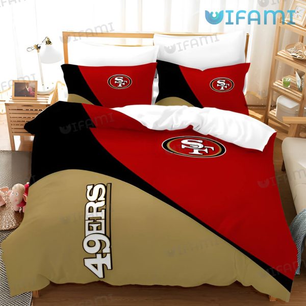 49ers Comforter Red Brown And Black Logo San Francisco 49ers Gift