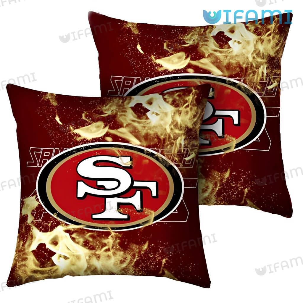 Great 49ers Brown Smoke Pillow San Francisco 49ers Gift