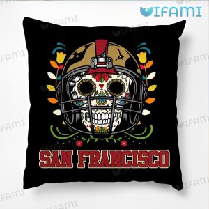 49ers Pillow Floral Skull San Francisco 49ers Gift
