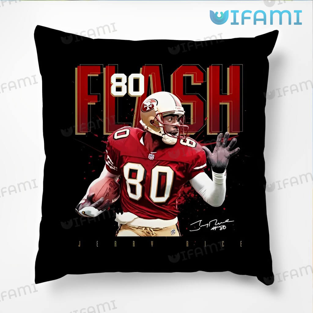 Black 49ers Jerry Rice Signature Pillow San Francisco 49ers Gift