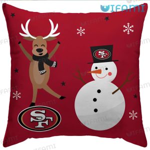 49ers Pillow Reindeer Snowman San Francisco 49ers Gift