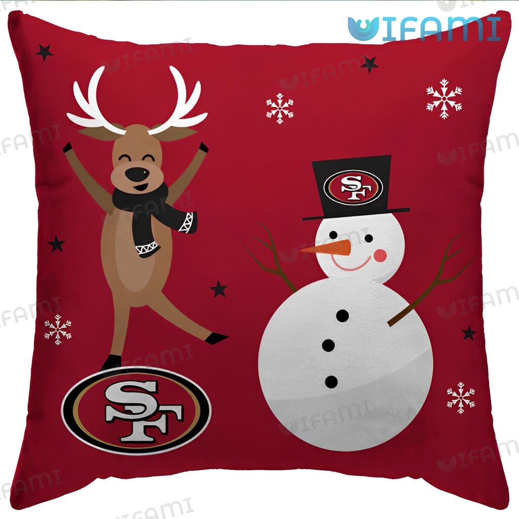 Cute 49ers Reindeer Snowman Pillow San Francisco 49ers Gift