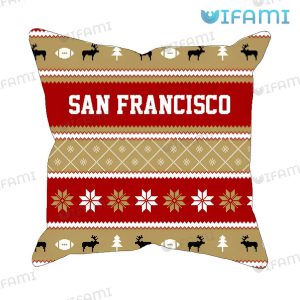 49ers Pillow Reindeer Xmas Pattern San Francisco 49ers Gift