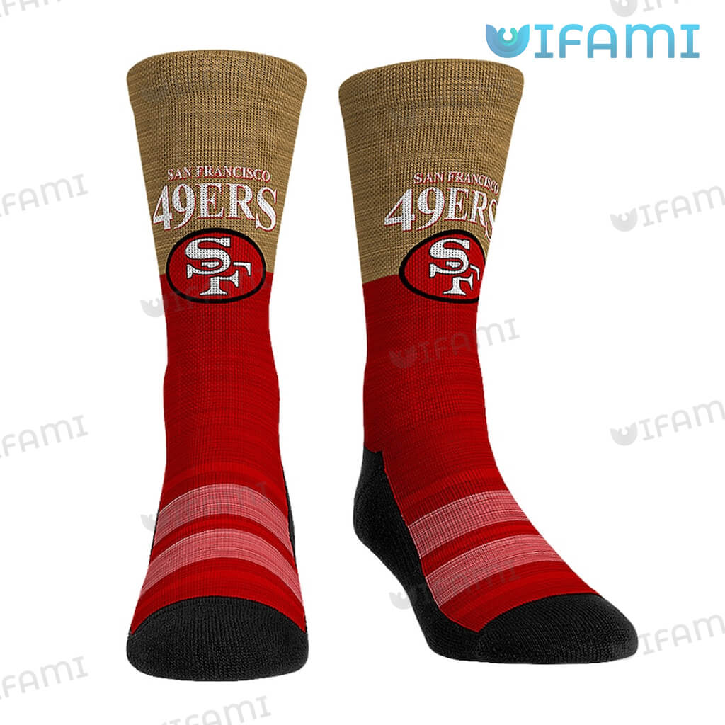 Unique 49ers Brown And Red Logo Socks San Francisco 49ers Gift
