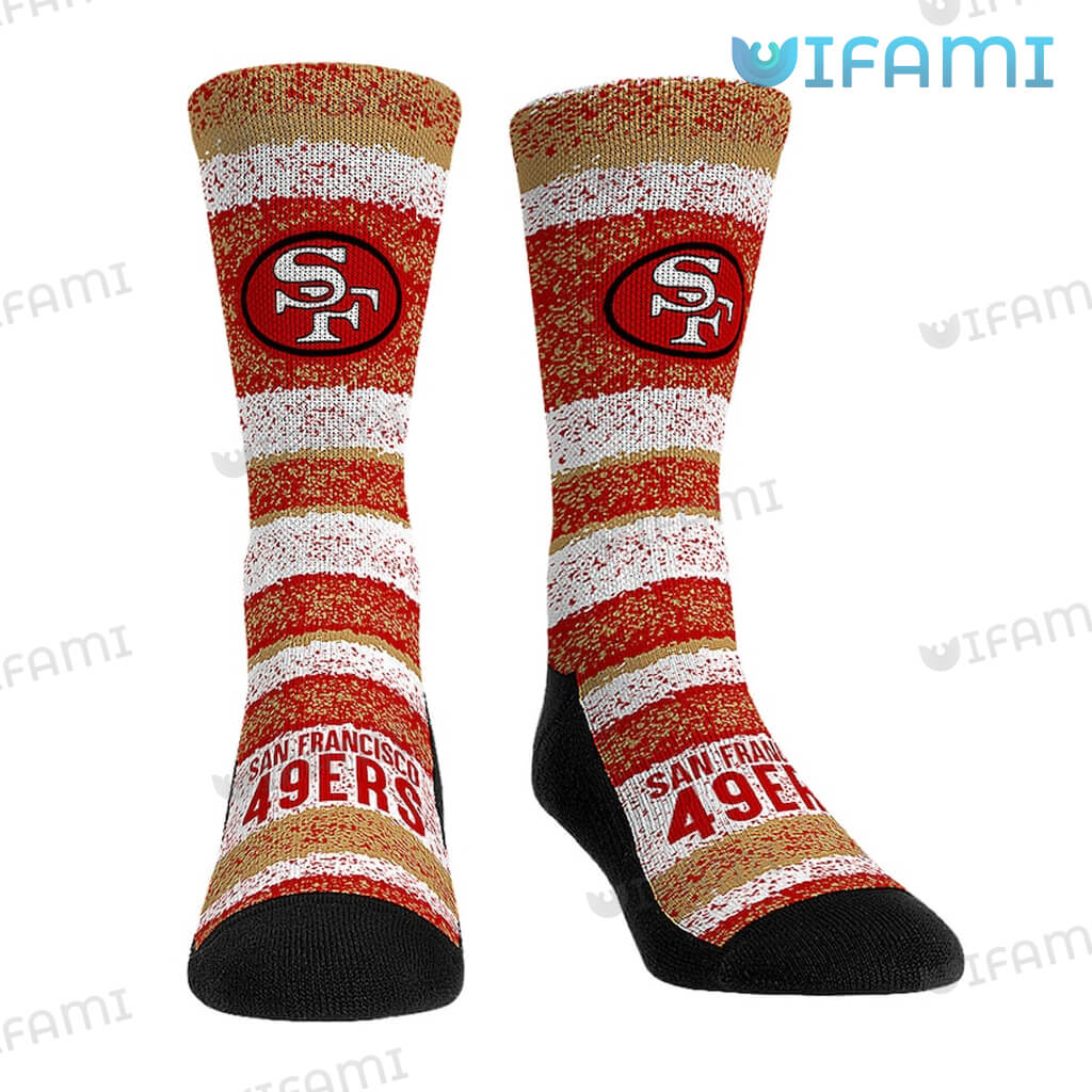 Special 49ers Horizontal Stripe Pattern Logo Socks San Francisco 49ers Gift