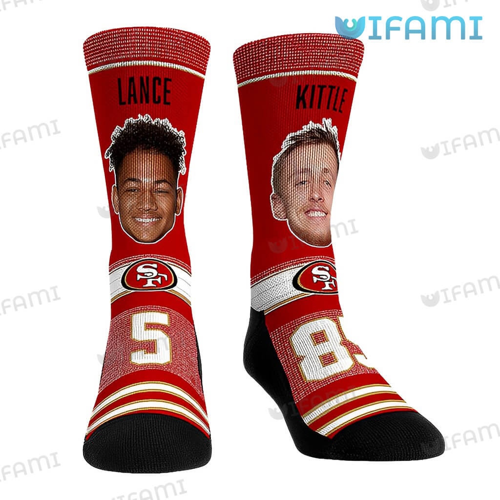 Funny 49ers Lance And Kittle Face Socks San Francisco 49ers Gift