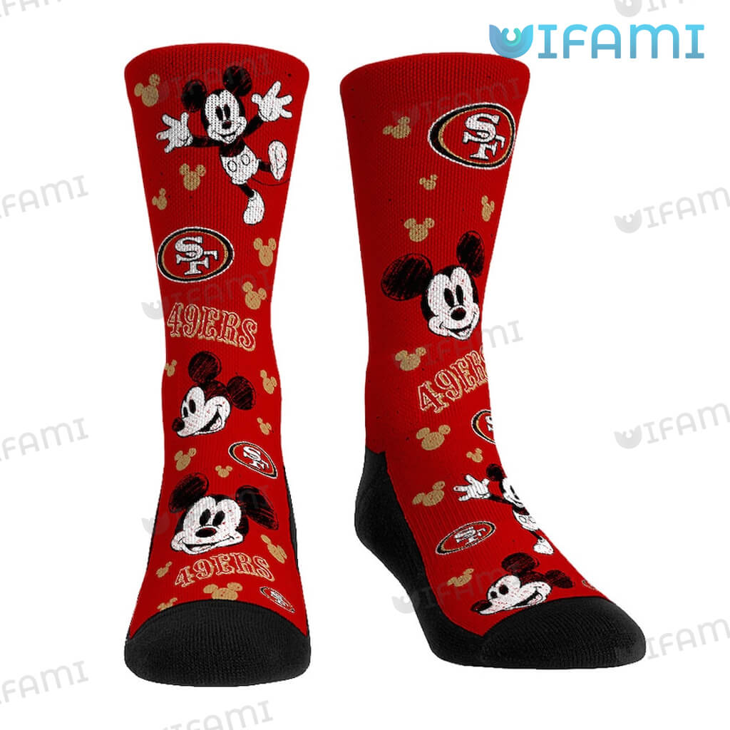 Cool 49ers Mickey Logo Socks San Francisco 49ers Gift