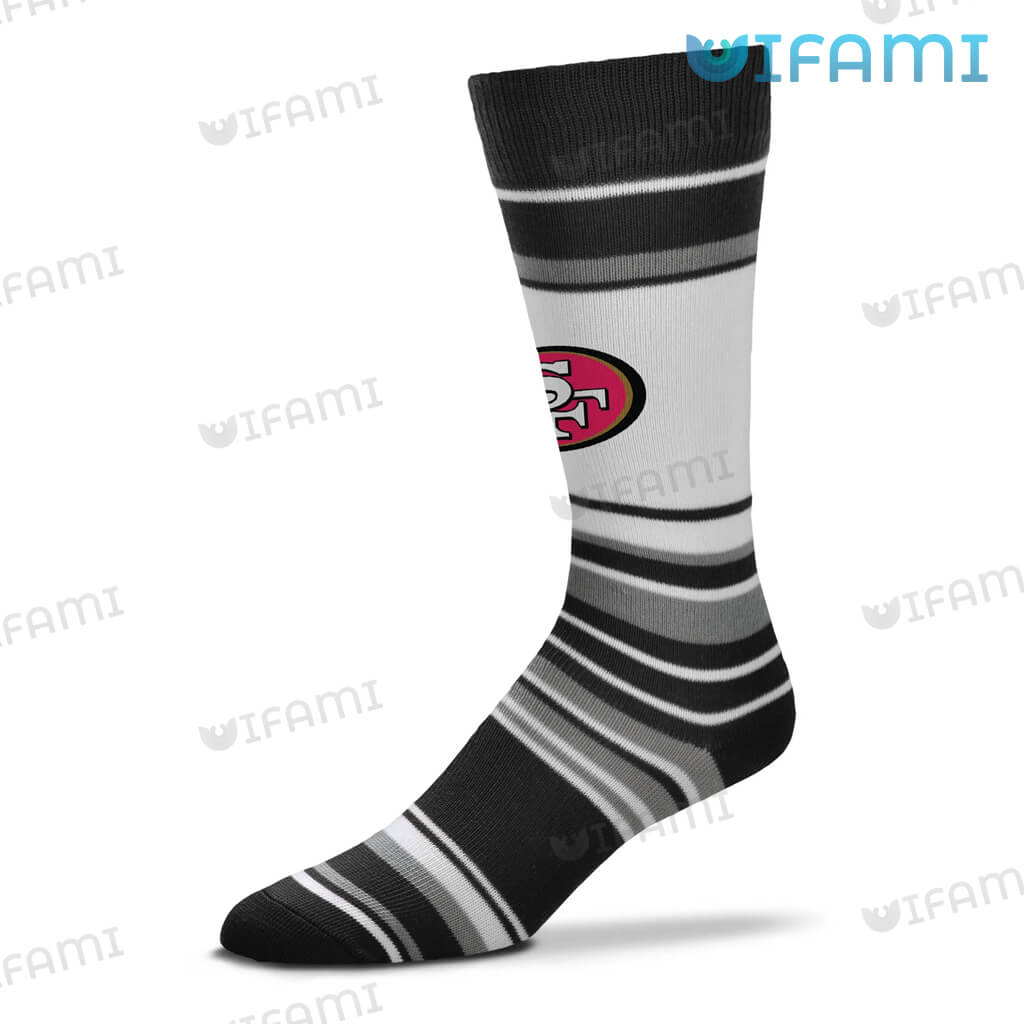 Cozy 49ers White Black Logo Socks San Francisco 49ers Gift