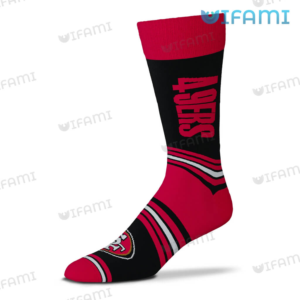 Original 49ers White Red Black Logo Socks San Francisco 49ers Gift