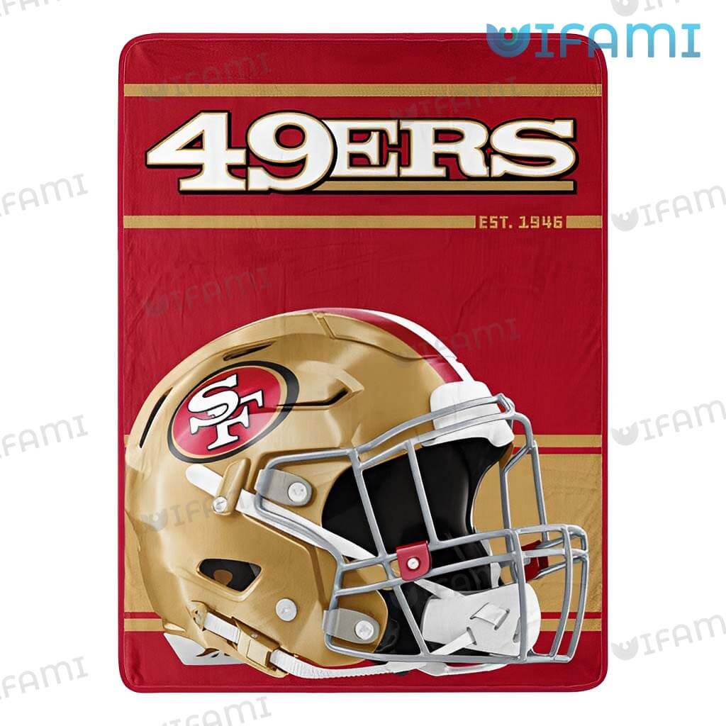 49ers Throw Blanket Football Helmet Est 1946 San Francisco 49ers Gift